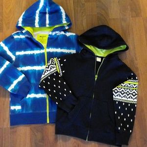 2 boy's zip up hoodies